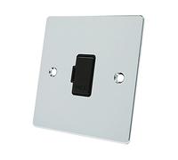 Alliance Electrical FPCUFSBL Polished Chrome Flat Unswitched Spur Black Insert-13 Amp Fused Connection Unit, 240 V