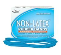 Alliance Non-Latex Latex Rubber Bands with Antimicrobial Protection, Size 117B, 7 x 1/8 Inches, Cyan Blue, 1/4 Pound Box (42179)
