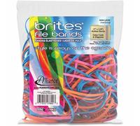 Alliance Rubber 07800 Non-Latex Brites File Bands, Colored Elastic Bands, 50 Count (Pack of 1) (7&quot; x 1/8&quot;, Assorted Bright Colors in Resealable Bag),Blue/Orange/Pink