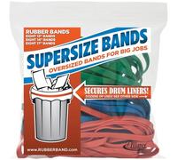 Alliance Rubber 08997 Supersize Bands, Assorted Large Heavy Duty Latex Rubber Bands - 24 Count(Pack of 1), Includes 8 Bands of Each Size (12", 14", 17") in resealable Bag