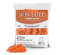 Alliance Rubber 37648#64 Non-Latex Rubber Bands, 1/4 lb Poly Bag Contains Approx. 95 Bands (3 1/2" x 1/4", Orange)