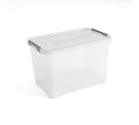 Allibert "Handy Plus Storage Box with Lid, Transparent/Silver, 65 Litre