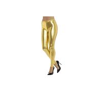 ALLIE-BUCHA New Womens Ladies Shiny American Metallic Skinny Disco Leggings Wet Look Stretchy Pants UK Sizes 8-22 (Gold, XXL UK(20-22))