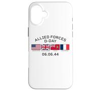 Allied Forces D-Day June 6, 1944 Black Lettering Case for iPhone 16 Plus