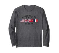Allied Forces D-Day June 6, 1944 Black Lettering Long Sleeve T-Shirt