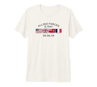 Allied Forces D-Day June 6, 1944 Black Lettering Premium T-Shirt