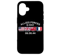 Allied Forces D-Day June 6, 1944 White Lettering Case for iPhone 16