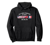 Allied Forces D-Day June 6, 1944 White Lettering Pullover Hoodie