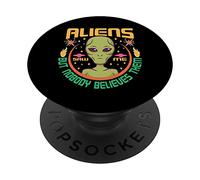 Alliens Saw Me Allien Lover Costume Halloween Design UFO PopSockets Swappable PopGrip