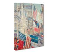 Allies Day In May By Childe Hassam Canvas Print | Gallery Wrapped 30mm Frame Wall Art | 24x16 inches | Ready to Hang | Classic Picture | Living Room Bedroom Lounge Office