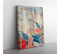 Allies Day In May By Childe Hassam Classic Painting Canvas Wall Art Print Ready to Hang, Framed Picture for Living Room Bedroom Home Office Décor, 76x50 cm (30x20 Inch)