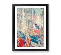 Allies Day In May By Childe Hassam Classic Painting Framed Wall Art Print, Ready to Hang Picture for Living Room Bedroom Home Office Décor, Black A3 (34 x 46 cm)