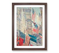 Allies Day in May by Childe Hassam Framed Print | A2 Walnut Framed Wall Art | Ready to Hang | Modern Nature Picture | Living Room Bedroom Lounge Office