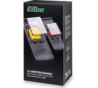 ALLIGATOR 3007 - Set of 2 Multifunctional Cutters with Collection Boxes - Mini & Original - Vegetable and Onion Cutter - 3 x 3 & 6 x 6 mm Blades - BPA-Free - Black