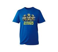 Alligator Alcatraz Graphic T-Shirt - Three Cool Gators in ICE Caps Funny Prison Theme Streetwear Shirt for Men & Women (Royal, M Years)