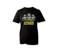 Alligator Alcatraz Graphic T-Shirt - Three Cool Gators in ICE Caps Funny Prison Theme Streetwear Shirt for Men & Women (Black, L)