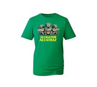 Alligator Alcatraz Graphic T-Shirt - Three Cool Gators in ICE Caps Funny Prison Theme Streetwear Shirt for Men & Women (KellyGreen, XL Years)