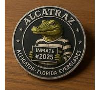 Alligator Alcatraz Inmate Mugshot Challenge Coin, Alcatraz Prison Memorabilia, Unique Florida Everglades “Prison Break” Humor Collectible, Funny Crime History Souvenir, Gator Jail Challenge Coin