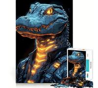 Alligator Anthropomorphic Art Animal Jigsaw for Adults1000 Pieces Mind Boost Game Seamless Fit Precise Pieces Relaxing Indoor Group Activity (38x52cm)