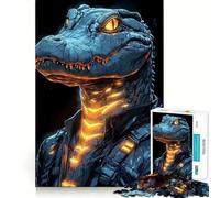Alligator Anthropomorphic Art Animal Jigsaw Puzzle 1000 Logic Thinking Play Expert Cutting Craftsmanship Quiet Time Mind Exercise at Home (38x26cm)