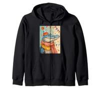 Alligator Birthday Confetti Retro Pop Art Zip Hoodie