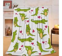 Alligator Blanket Super Cozy Soft Crocodile Throw Blanket Warm Plush Crocodiles Stuff Fluffy Fleece Flannel Gift Blankets for Women Girls Boys Adults 50"X40"