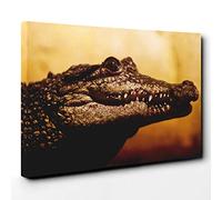 Alligator Canvas Print | Gallery Wrapped 30mm Frame Wall Art | 30x20 inches | Ready to Hang | Modern Picture | Living Room Bedroom Lounge Office