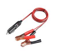 Alligator Clamp to Male Car Cigarette Lighter Socket to Battery Alligator Crocodile Clips Connector, Car Battery Clamp-on Extension Charge Cable with 15A Fuse