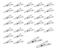 Alligator Clip - ShiningUU 30-Pack Metal Spring Clamps Silver Plated | Multipurpose Steel Alligators Clips | Multipurpose Test Clips for Laboratory & Electrical Work
