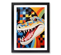 Alligator Constructivism No.2 Framed Print | A2 Black Framed Wall Art | Ready to Hang | Modern Historical Picture | Living Room Bedroom Lounge Office