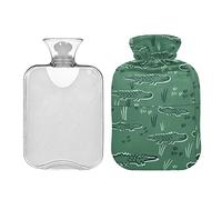 Alligator Crocodile Hot Water Bottle with Cover 1L Hot Water Bag Hot/Cold Compress Neck and Shoulder Pain Relief