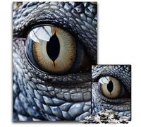 Alligator Eye Close Up Jigsaw Puzzles for Adults 1000 Piece Wooden Jigsaw Puzzles for Adults for Home Decor & Holiday Fun 1000 PCS(75x50cm)