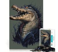 Alligator in A Suit Adults 1000 Piece Jigsaw Puzzle Think Exercise Game Zero Gap Bonding Activity for Loved Ones (38x26cm)
