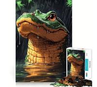 Alligator in The Rain 1000 Piece Jigsaws for Adults Brain Sharp Game Smooth Burr Free Surface Fascinating Hobby for Idle Moments (38x52cm)