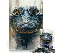 Alligator Portrait Adult Jigsaw Puzzles1000 Pieces Memory Skill Quiet Recreation Clean Edges Unique Gift (38x52cm)