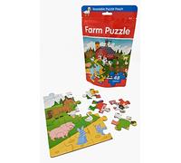Alligator Products Farm Jigsaw Puzzle Resealable Puzzle Pouch | 48 Piece Compact Travel Puzzle For Kids Party Bag Fillers, Party Favours Kids Puzzles For 3 Year Olds, Party Bag Fillers for Kids Unisex