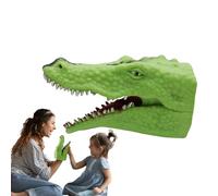 Alligator Puppet | Cartoon Realistic Crocodile Shark Dinosaur Toy Hand Puppets - Soft Rubber Animal Head Hand Toy, Swimming Pool Beach Bathing Toys for Party Favor, Teaching Props, Story Telling