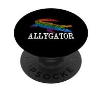 Alligator Reptile Allygator Rainbow Flag LGBTQI Ally Pride PopSockets Adhesive PopGrip