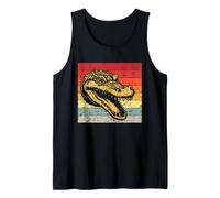 Alligator Retro Sunset Wildlife Reptile Swamp Adventure Art Tank Top