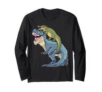 Alligator Riding Dinosaur T Rex Crocodile Dino Gator Funny Long Sleeve T-Shirt