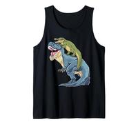 Alligator Riding Dinosaur T Rex Crocodile Dino Gator Funny Tank Top