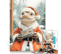 Alligator Santa Claus Jigsaw 1000 Pieces for Adults Memory Fun Game Expert Cutting Craftsmanship Relaxing Indoor Group Activity (38x26cm)