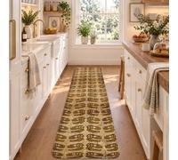 Alligator Silhouette Wildlife Pattern Rustic Runner Rug 2x6 | Wildlife Animal Print, Bedside Runner Rug, Distressed Textured Background, Rustic Earth Tones, Entryway Accents