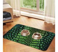 Alligator Skin Dog Food Mats for Floors, 12x18 Inch Non-Slip Super Absorbent Pet Food Mat, Dishwasher Dog Mat for Food and Water, Cute Rubber Quick Dry Pet Feeding Mat for Dogs Puppy Cats