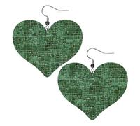 Alligator Skin Double-Sided Faux Leather Large Dangle Earrings for Women Heart-Shape Lightweight Spring Winter Decorative Earrings for Holiday Concert Party Decor Gifts