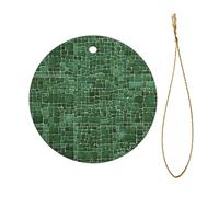 Alligator Skin Print Christmas Tree Ceramic Hanging Round Shaped Christmas Tree Pendants Family Gatherings Holiday Party Decor.