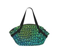 Alligator Skin Printed Foldable Round Picnic Blanket Converts to Carry Bag, 37in Mat for Camping Date Night