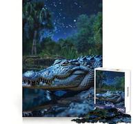 Alligator Under Night Sky Jigsaw Puzzle 1000 Piece for Teenagers Focus Training Peaceful Escape Tight Join Thoughtful Gift (38x52cm)