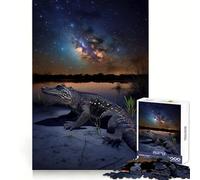 Alligator Under The Stars 1000 Pieces Jigsaws Adults Puzzles Gifts Think Training Unwind Easily Defined Edges Merry Gift (38x26cm)