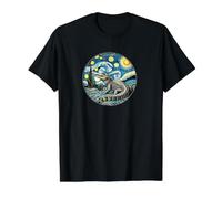 Alligator - Van Gogh Starry Night Style - Gator Swamp Value Graphic T-Shirt, Men, Black, M